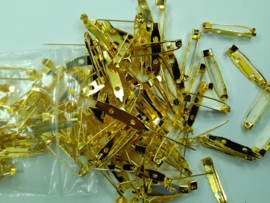 25 mm - 10 stuks brochespeldjes goudkleur