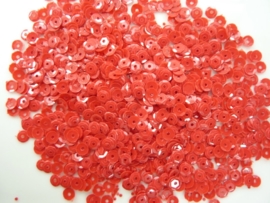 10gram (is grote hoeveelheid) facon (geribbeld) pailletten 4mm rood