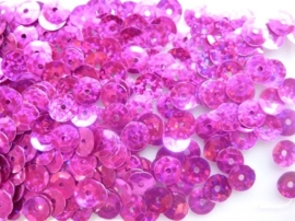 118372/475- 10gram facon pailletten van 8mm in glitter fuchsia (grote hoeveelheid!)