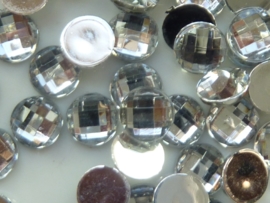 ca. 130 stuks strass stenen kunststof  van 6mm zilver - SUPERLAGE PRIJS!