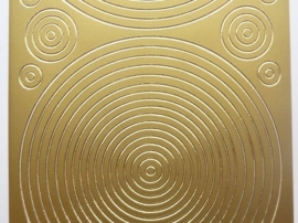 ST.1144- sticker met cirkels goud 10x20cm