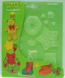 1866 1112- Makin`s clay push molds kerstdecor 17.5x14cm