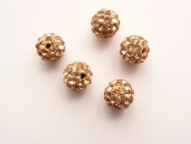 3995.C- 5 stuks AA-kwaliteit strass ballen van 6mm light peach - SUPERLAGE PRIJS!