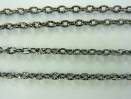 3845- 2 meter ketting/jasseron 2.9x1.9mm schakels antraciet