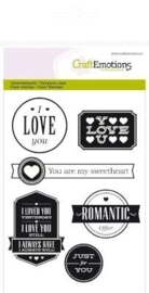 CE130501/1123- Craft Emotions clearstamps A6 Love teksten