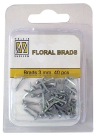 CE890110/1011- 40 stuks glitter brads van 3mm zilver Nellie`s Choice