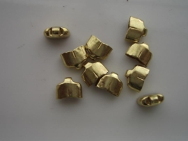 7x2.5mm dichte eindkapjes 10 stuks goud  -  2235/074