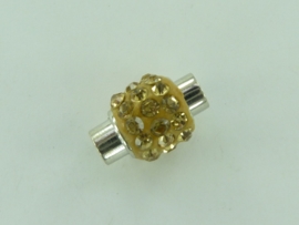 CH.1035 goud- magneetsluiting van 14x10mm goud met strass steentjes