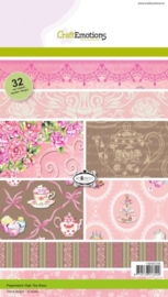 CE118040/0106- 32 vel Craft Emotions paper stack high tea rose A5