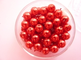 50 x ronde glasparels in een doosje 6mm rood - 2219 620