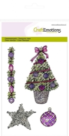 CE130501/1056- Craft Emotions clearstamps A6 kerstboom purple holiday