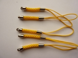 CH.023- 5 stuks luxe telefoon hangers van 7cm lang geel - SUPERLAGE PRIJS!