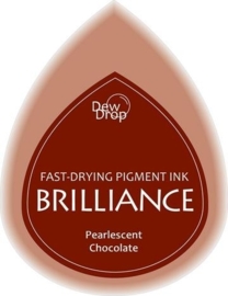132019/1076- brilliance stempelkussen dew drops pearl chocolate 3.5x5cm