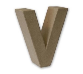 1929 3122- stevige decoratie letter van papier mache - 3D letter V
