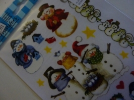 005006.F- Rub-on transfer sneeuwpoppen met randjes 24x14cm OPRUIMING