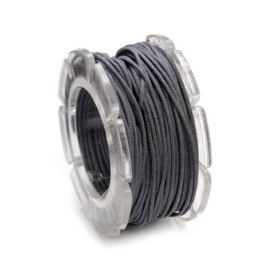 002290/0381- 10 meter waxcord met nylonkern grijs 0.6mm dik