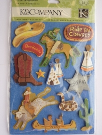 5666- K&Co chipboards cowboy 11.5x15cm