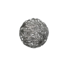 002365 101- draadomwonden grote ronde kraal 16mm doorsnee staalkleur
