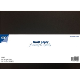 JOY8089/0242- 20 vel kraft papers 300grams A5-formaat zwart (extra dik)