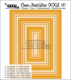 CE115634/0010- Crealies Crea-nest-lies XXL - no.10 rechthoek 10 stuks van 5 tot 16cm