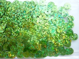 118372/453- 10gram gladde pailletten van 8mm in glitter lichtgroen (grote hoeveelheid!)