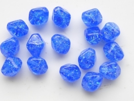 4072- 14 x qraccle glaskralen 8mm transparant blauw