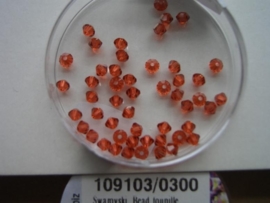 109103/0300- 50 x swarovski kralen 3mm indiaans rood