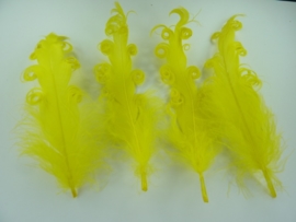 AM.27- 4 stuks handgemaakte ganzeveren geel