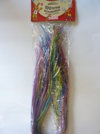 272- 100 x scoubidou touwtjes van 80cm met glitters - iets dikkere degelijke kwaliteit