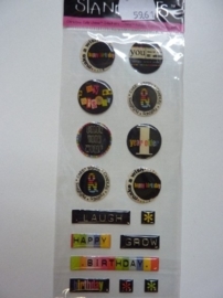 5961- Provocraft stand-outs epoxy stickers zelfklevende buttons 21x8cm OPRUIMING