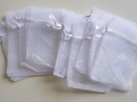 10 x organza zakjes van 10x8cm wit - SUPERLAGE PRIJS!