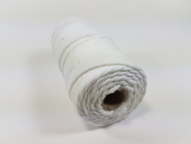 CE890030/3200- 43 mtr katoen macramé touw spoel 2mm 100grs - wit