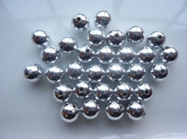 2182- ca. 30 stuks kunststof parels van 10mm zilver