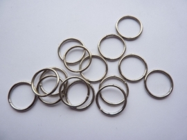 15 x enkele ringetjes van 13mm staalkleur - SUPERLAGE PRIJS