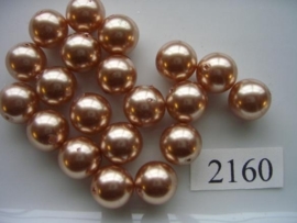 15 x glasparels rond 12mm Oud rose 2160