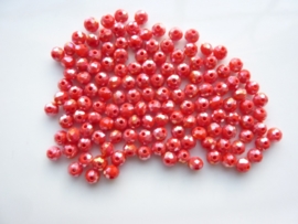 3912- ca. 145 stuks geslepen glaskralen van 4x3mm rood AB - SUPERLAGE PRIJS!