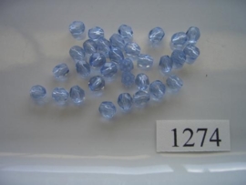 30 stuks tsjechische kristal facet geslepen glaskralen lichtblauw 6x5mm 1274