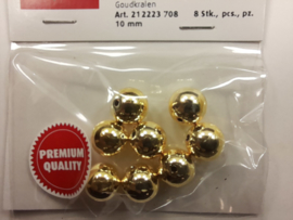 2223 708 - 8 stuks wax parels van 10 mm. - goud - premium kwaliteit