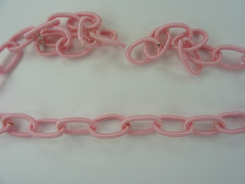 12223-2330- 50cm silky ketting jasseron roze met schakels 11x15mm