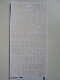 5913- Basic Grey sugar rush micro mono alfabet stickers beige 30x14.5cm OPRUIMING