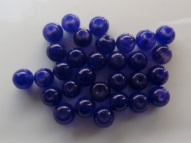 3774- 30 stuks imitatie Jade glaskralen 7-8mm donkerblauw - SUPERLAGE PRIJS!