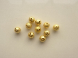 CH.EC248.G- 10 stuks metalen stardust kralen 6mm goudkleur