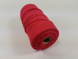 CE890030/3206- 43 mtr katoen macramé touw spoel 2mm 100grs - rood
