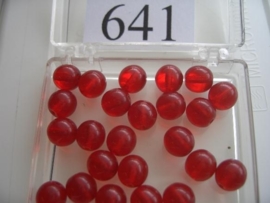 20 stuks 641 Ronde glaskraal 8 mm. licht rood