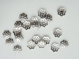 6mm kralenkapjes 20 stuks staalkleur - SUPERLAGE PRIJS!- CN.075.Y