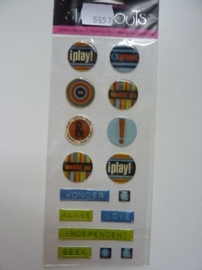 5957- Provocraft stand-outs epoxy stickers zelfklevende buttons 21x8cm OPRUIMING