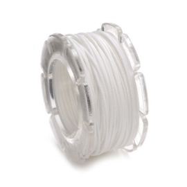 002290/0300- 10 meter waxcord met nylonkern wit 0.6mm dik