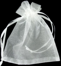 10 x organza zakjes van 10x8cm wit - SUPERLAGE PRIJS!