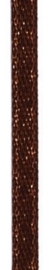 006302/0257- 4.5 meter satijnlint van 10mm breed op een rol bruin