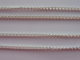 CH.053- 2 meter jasseron / ketting van 3.5x2.5mm en 0.7mm dik verzilverd - SUPERLAGE PRIJS!